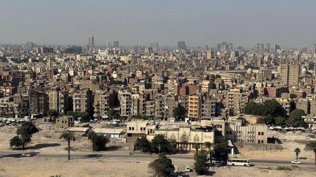 skyline view over cairo city egypt